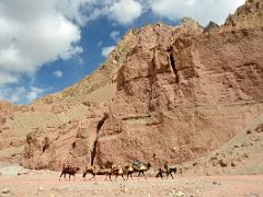 11 Camel Man Rides His Donkey Leading The Four Camels With Colourful Limestone Cliffs In Wide Shaksgam Valley Between Kerqin And River Junction Camps On Trek To K2 North Face In China.jpg